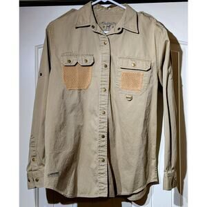 Lauren Ralph Lauren Safari Field Shirt Khaki Utility Pockets Unisex Size Medium